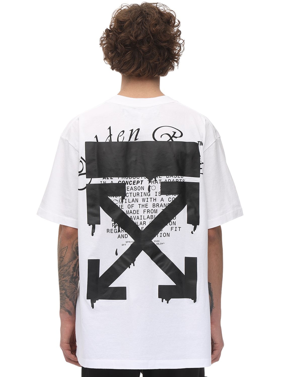 Off-white Print Dripping Over Jersey T-shirt In | ModeSens