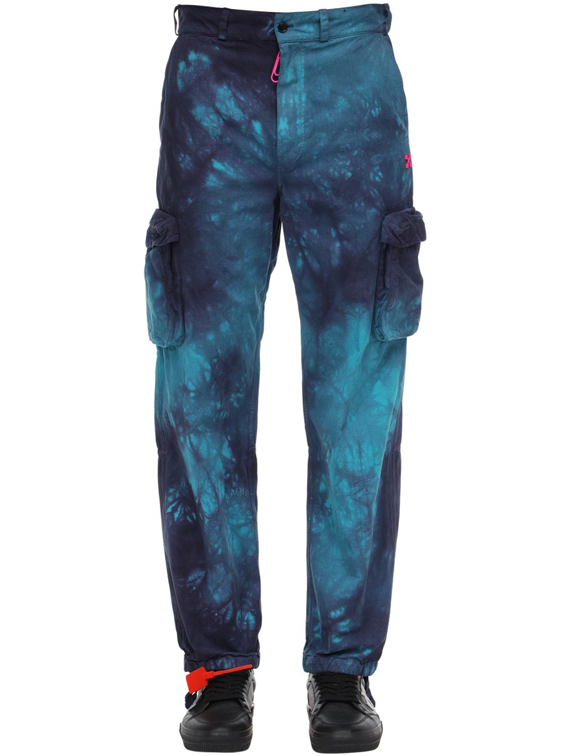 off white cargo pants blue