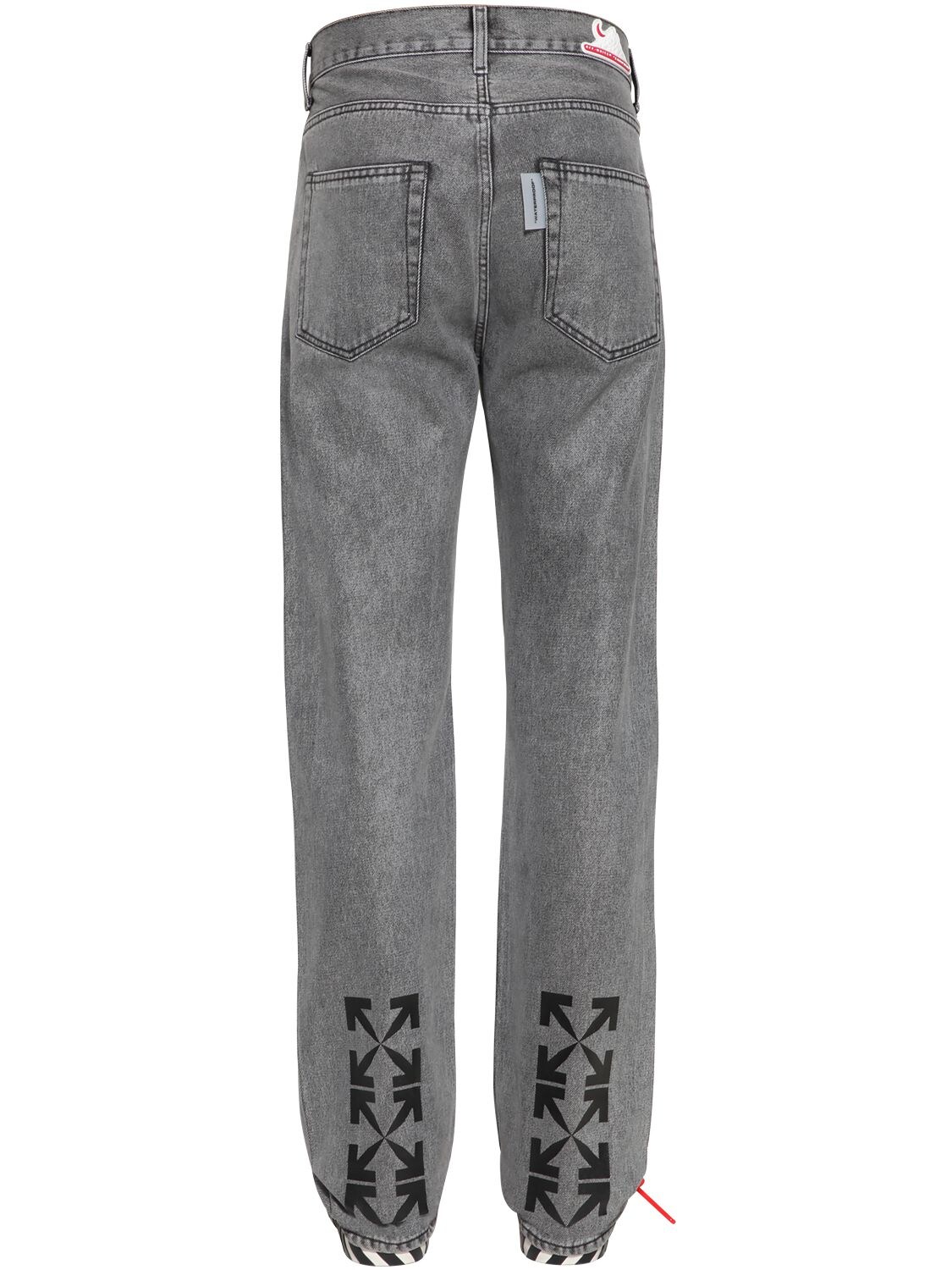 Off-white Waterproof Relaxed Tapered Denim Jeans In Grey