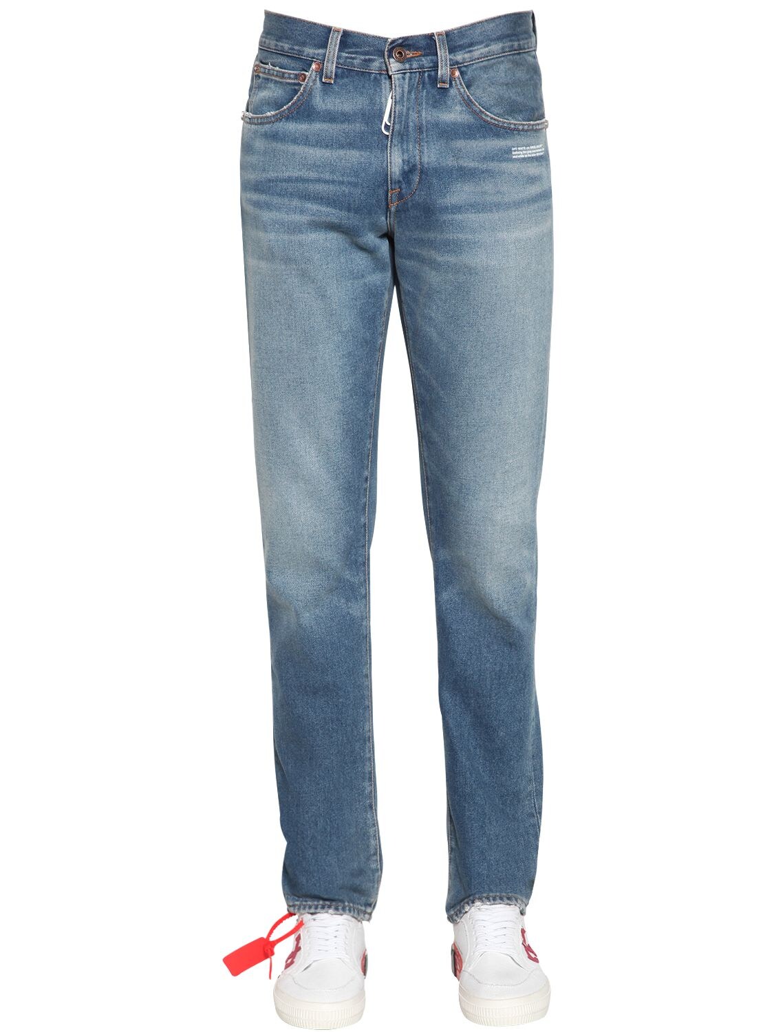 Off-white Slim Cotton Denim Jeans In Blue