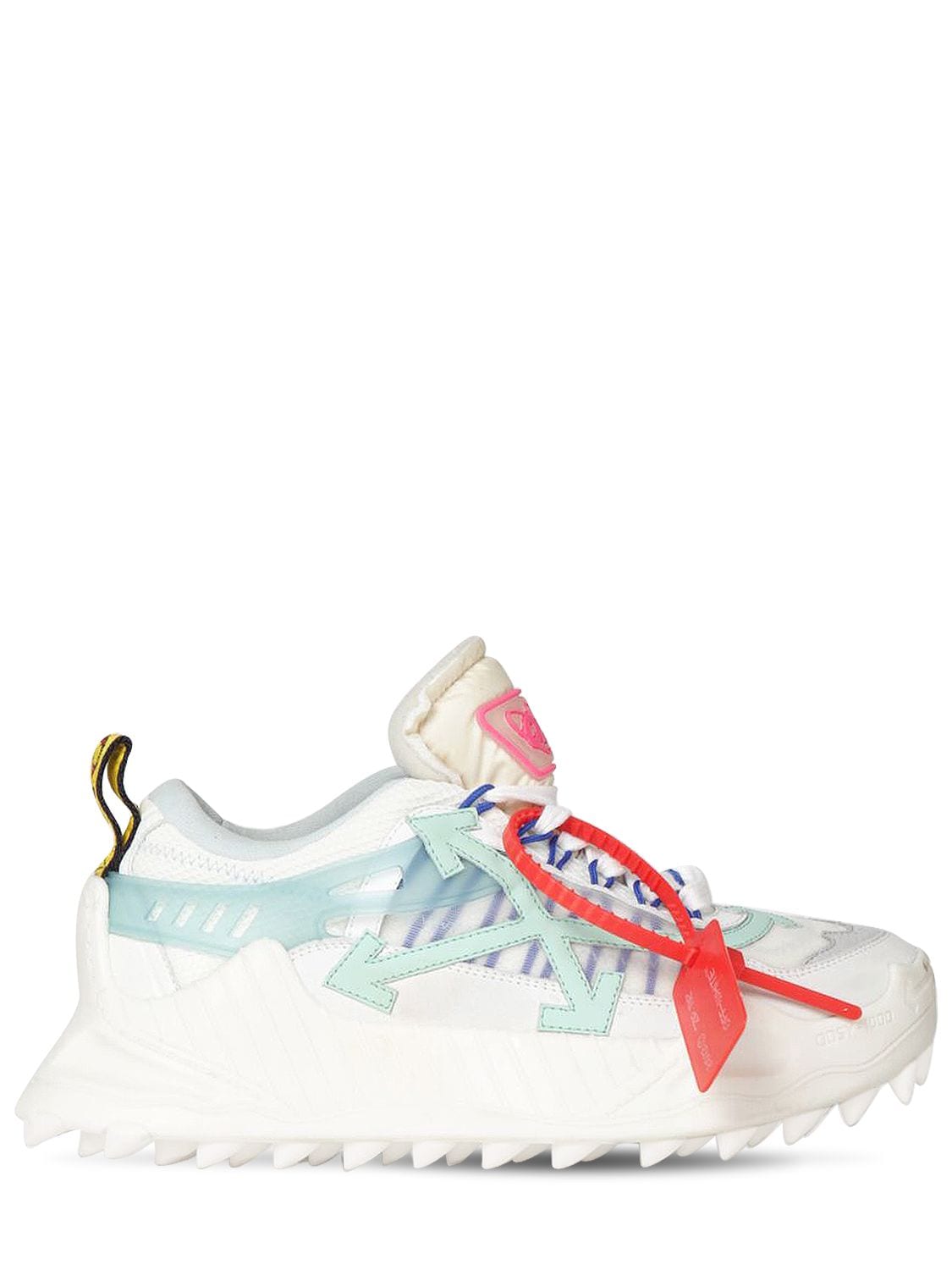 Off-white 35mm Odsy-1000 Mesh & Leather Sneakers In White,blue