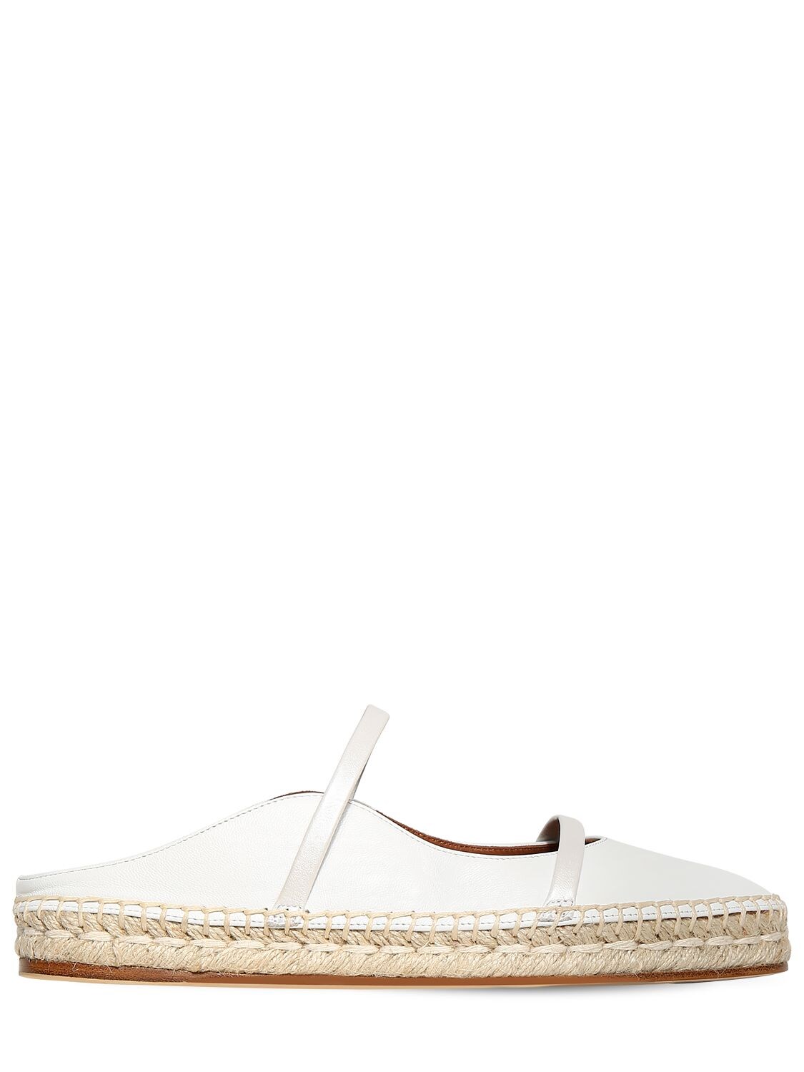 Malone Souliers 20mm Sienna Leather Espadrilles In White