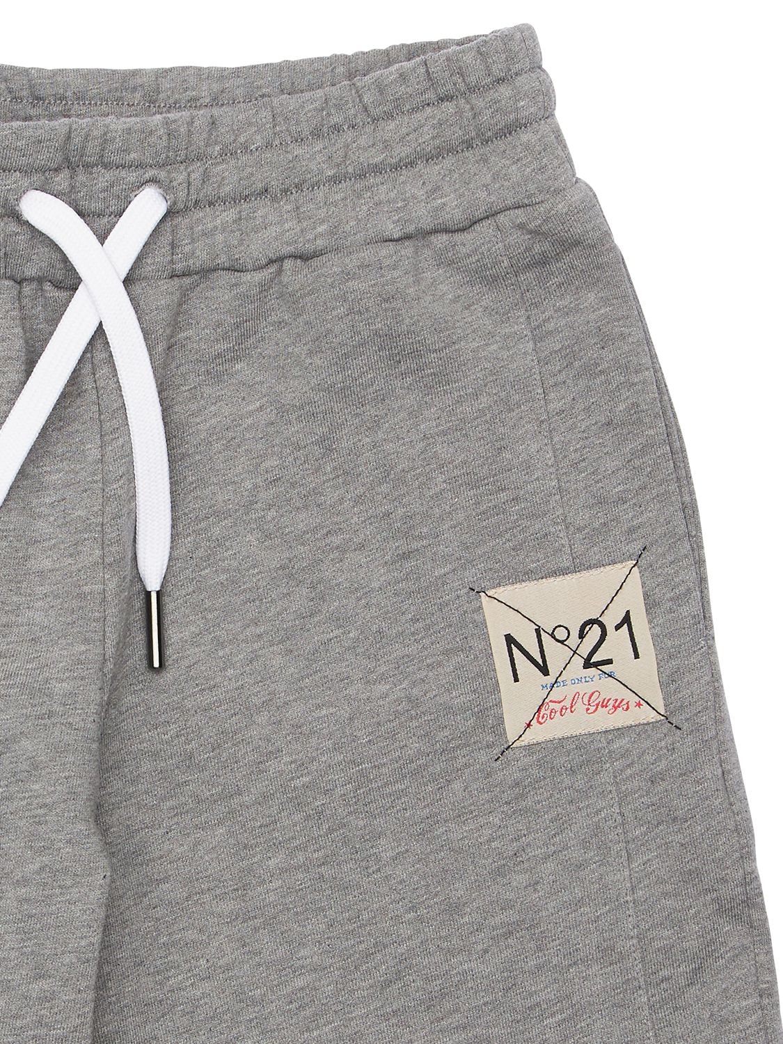 N°21 Kids' Cotton Sweat Shorts In Grey | ModeSens