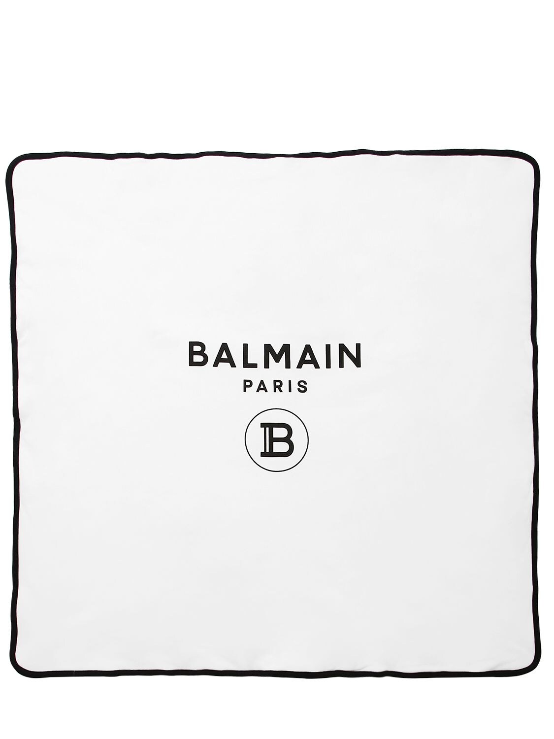Balmain Kids' Logo Print Double Jersey Blanket In White