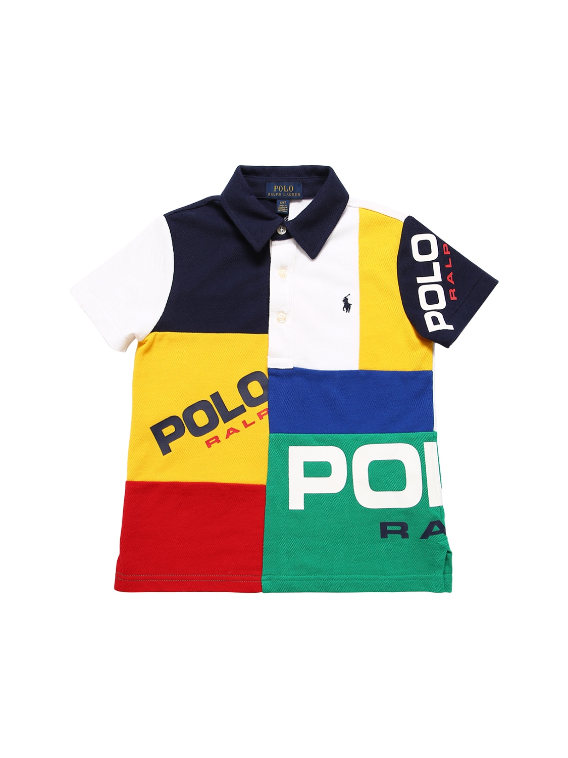 Color block cotton piquet polo shirt 