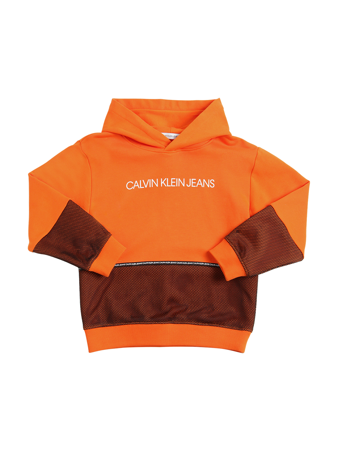 orange calvin klein hoodie