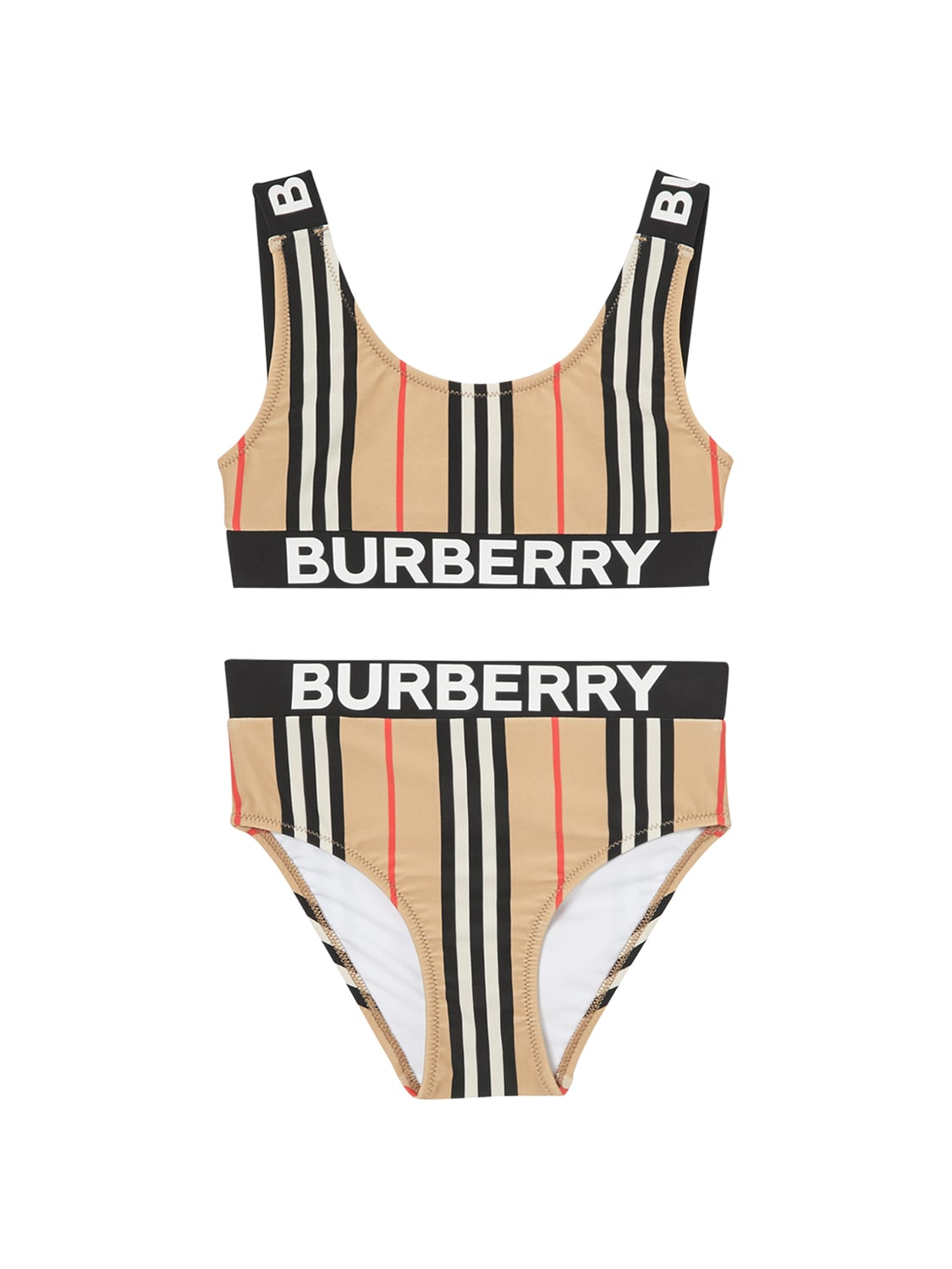 Burberry Striped Bikini Set In Beige Modesens 9875