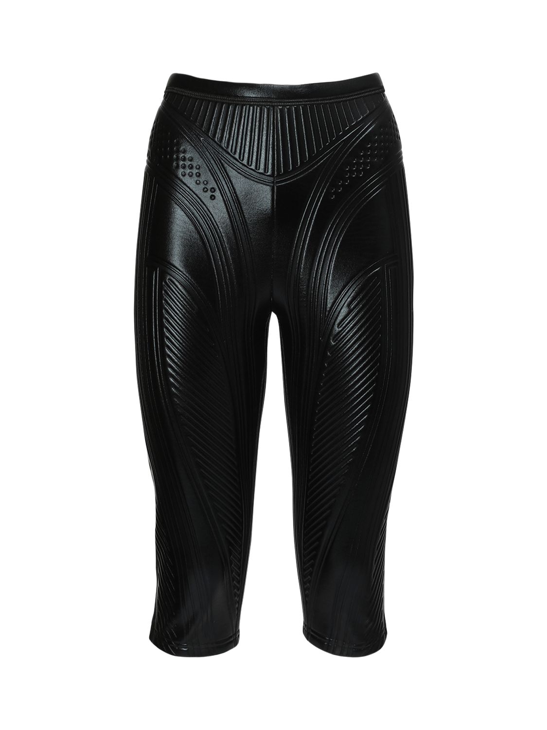 Glänzende Jersey-bikerhose Mit Prägung