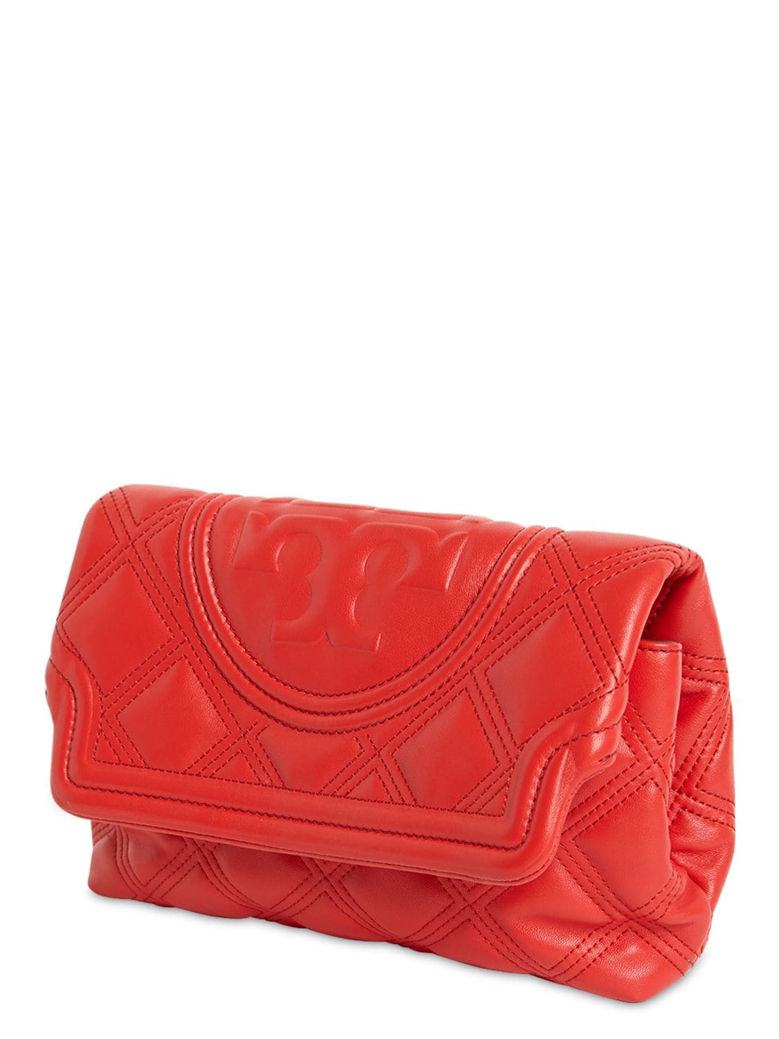 Fleming Clutch of Tory Burch - Red quilted clutch bag with flap