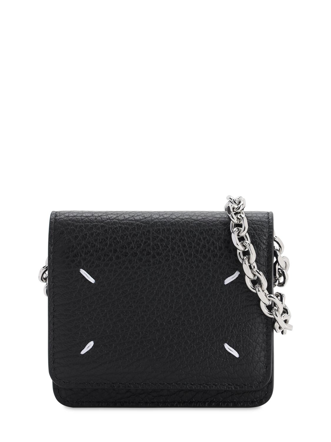Maison Margiela - Mini leather wallet chain - Black | Luisaviaroma