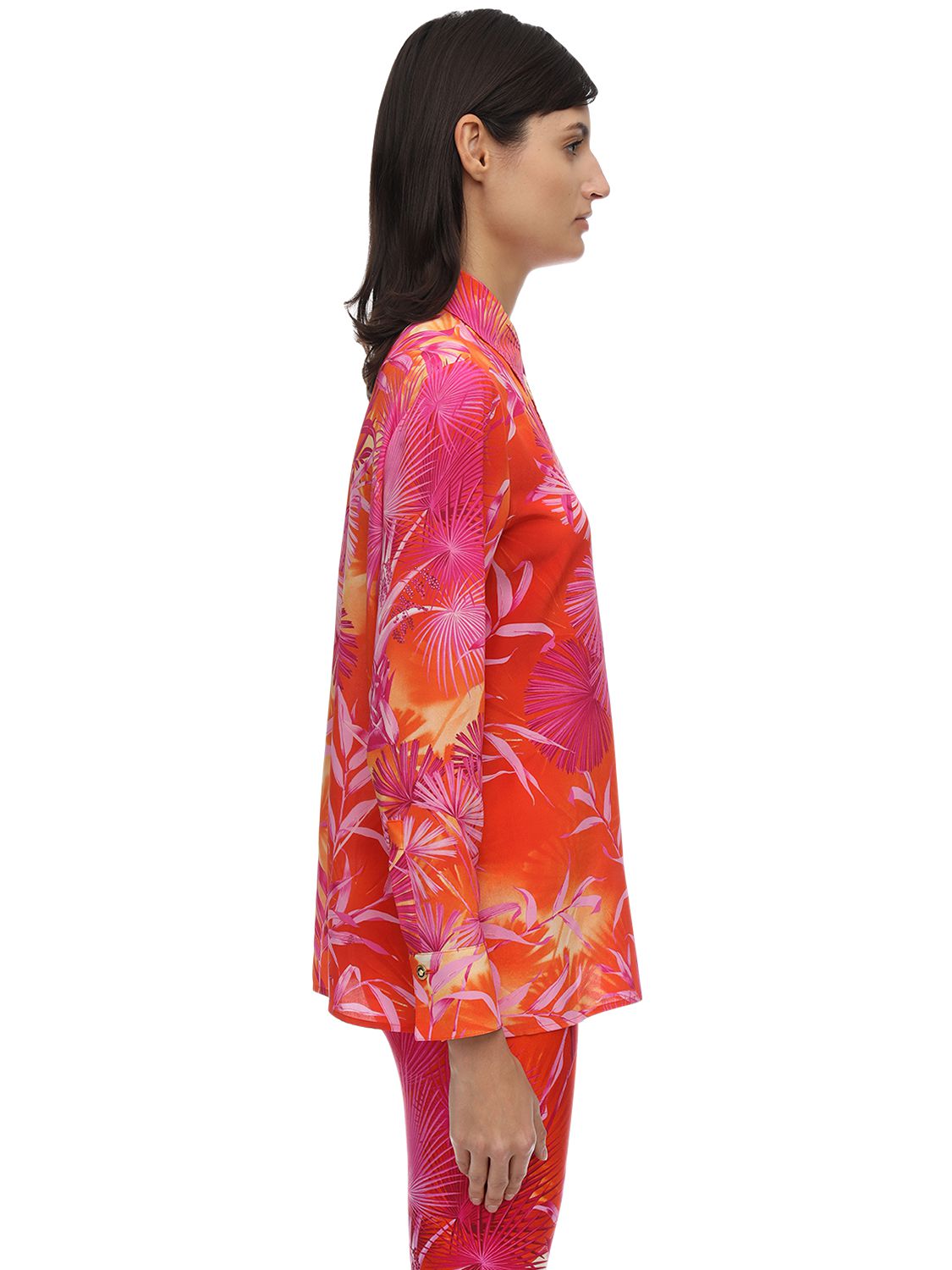 VERSACE JUNGLE PRINT CREPE DE CHINE SHIRT