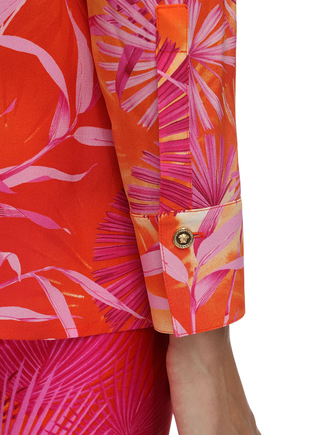 VERSACE JUNGLE PRINT CREPE DE CHINE SHIRT