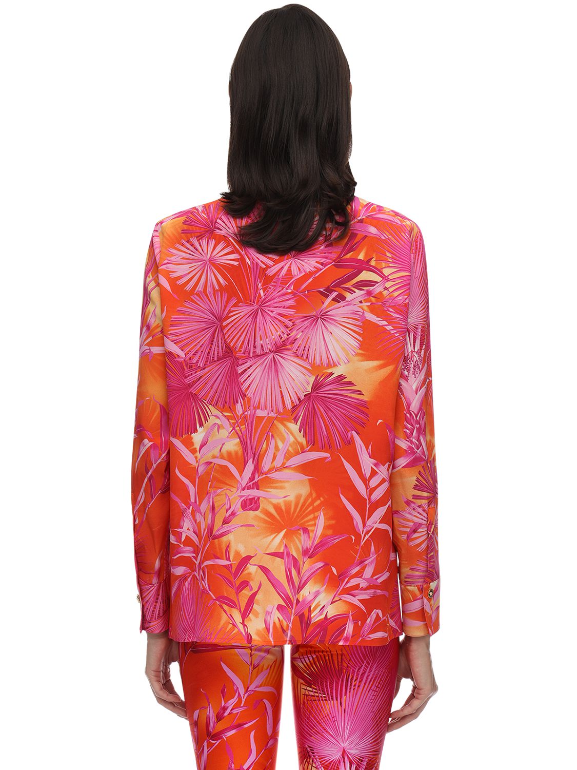 VERSACE JUNGLE PRINT CREPE DE CHINE SHIRT