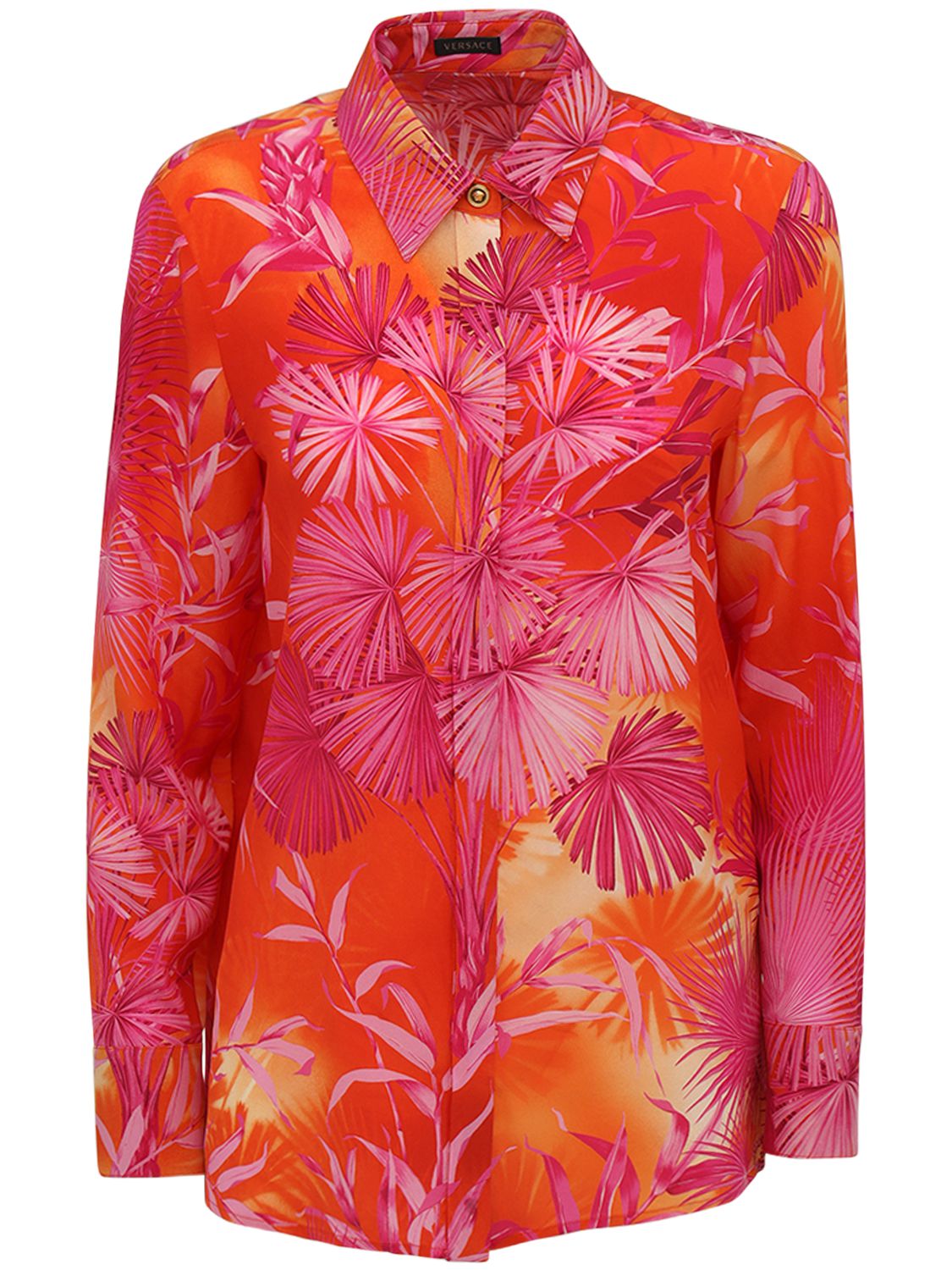 VERSACE JUNGLE PRINT CREPE DE CHINE SHIRT