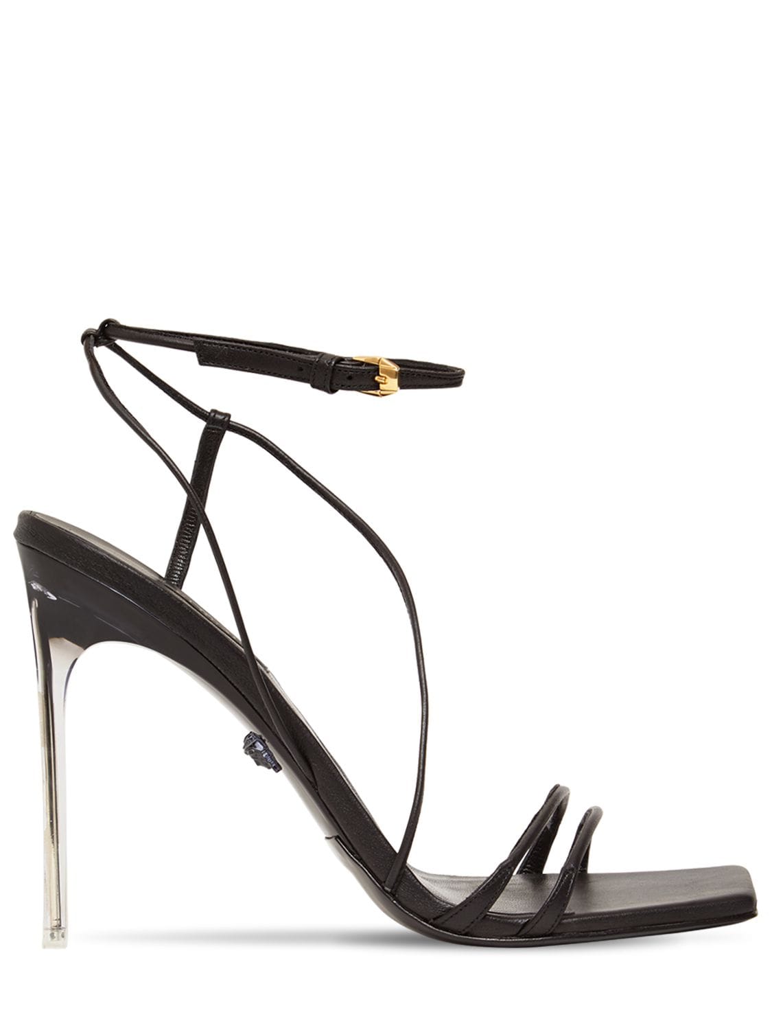 Versace 110mm Leather Sandals In Black