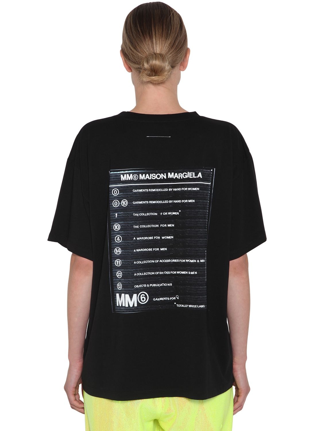 Mm6 Maison Margiela Back Printed Cotton Jersey T-shirt In Black