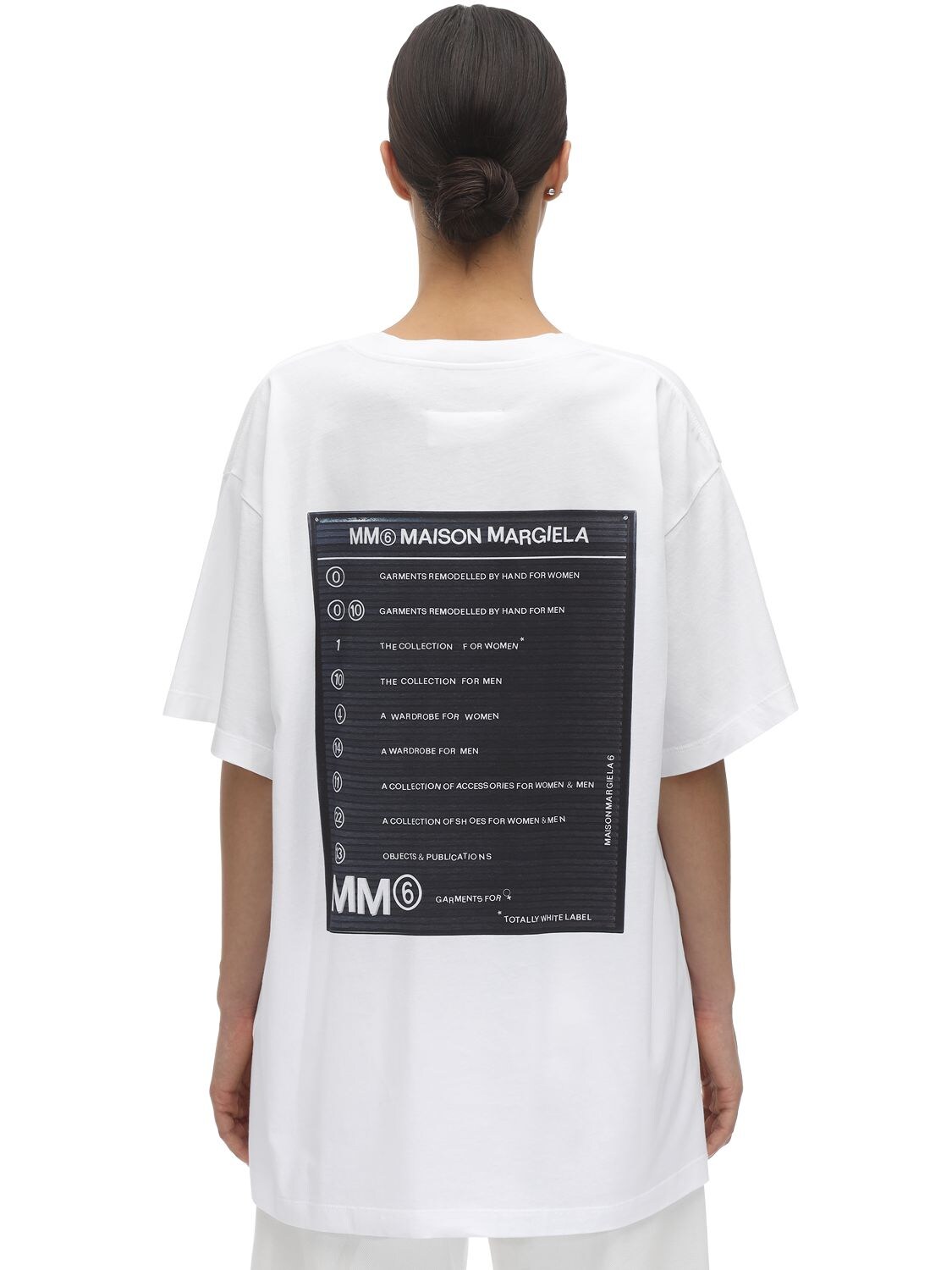 Mm6 Maison Margiela Back Printed Cotton Jersey T-shirt In White