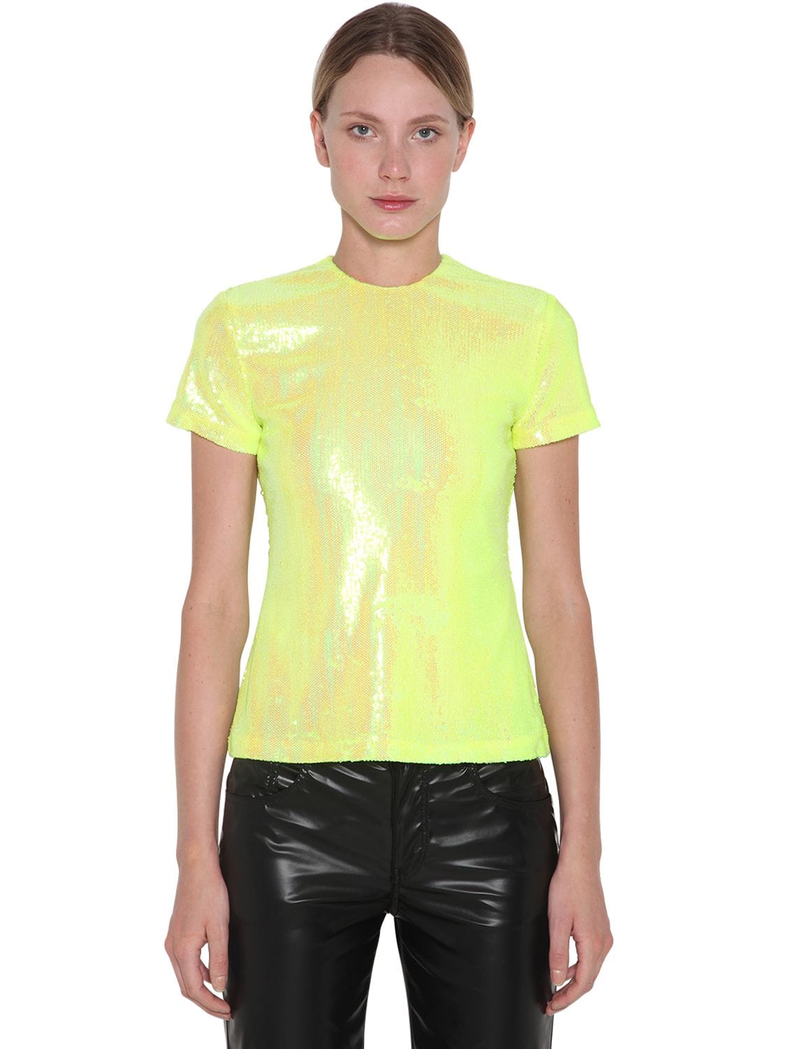 MM6 MAISON MARGIELA SEQUINED SHORT SLEEVE TOP,71IM8L027-MTCY0