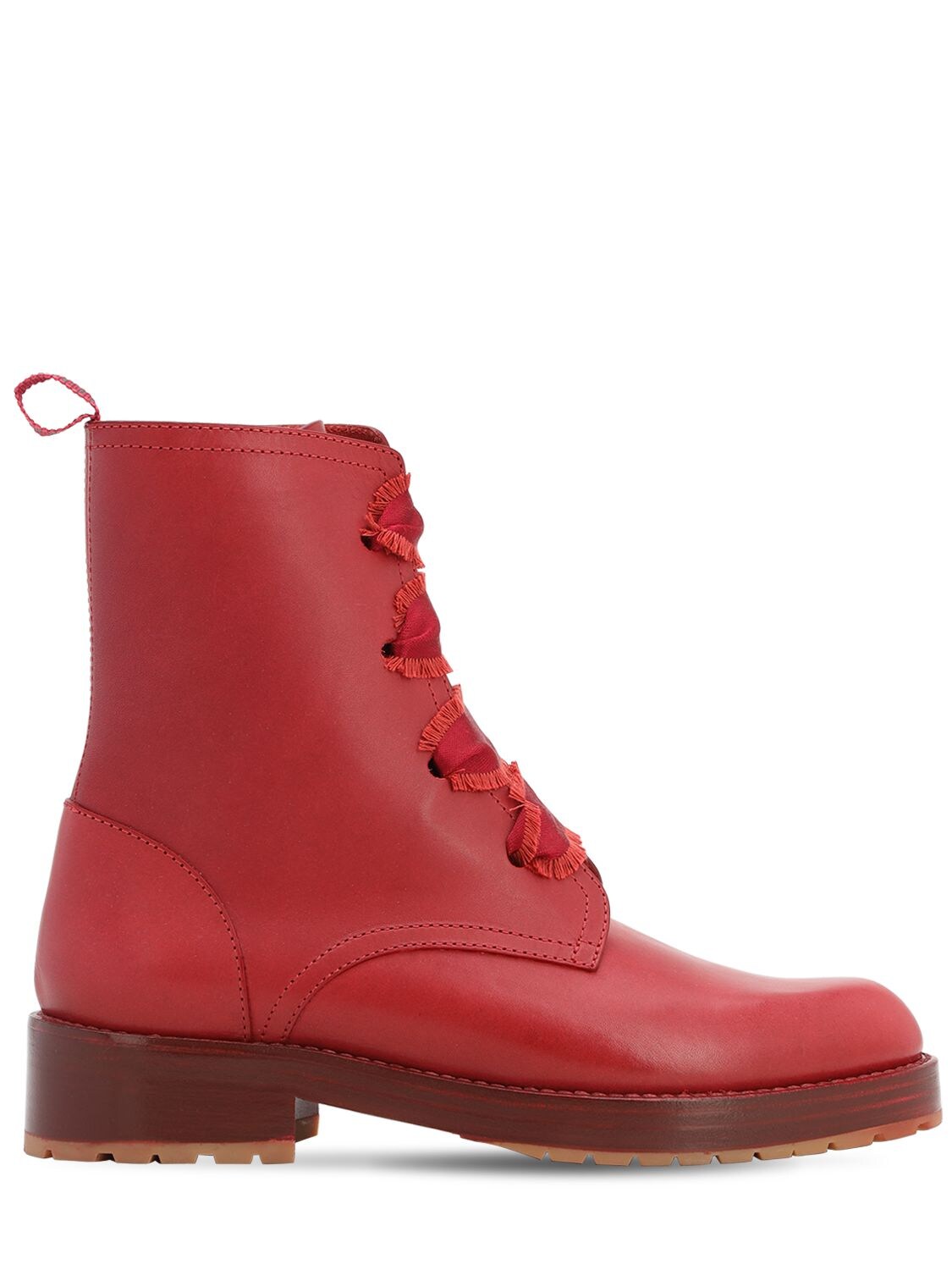 RED VALENTINO 30MM COMBALLET LEATHER ANKLE BOOTS,71IMAG001-MZI50