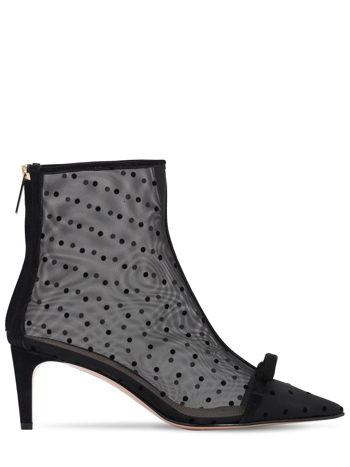 Red Valentino 60mm Sandie Mesh Ankle Boots In Black