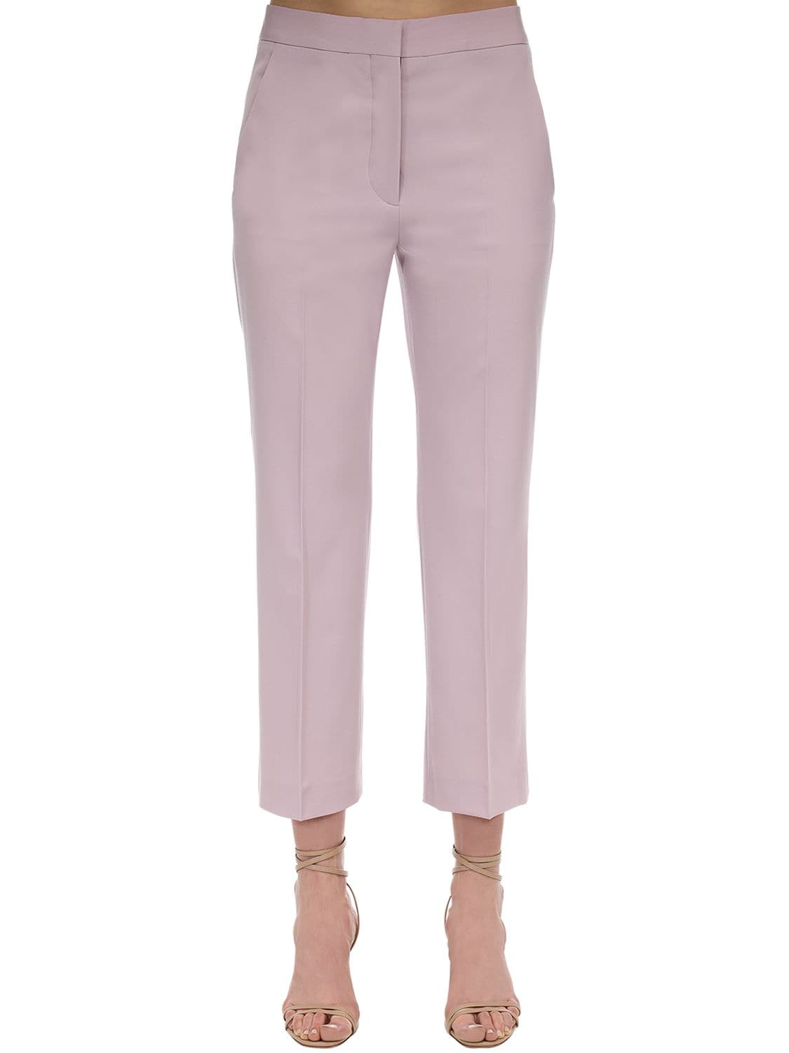 Flared Tailored Stretch Wool Pants