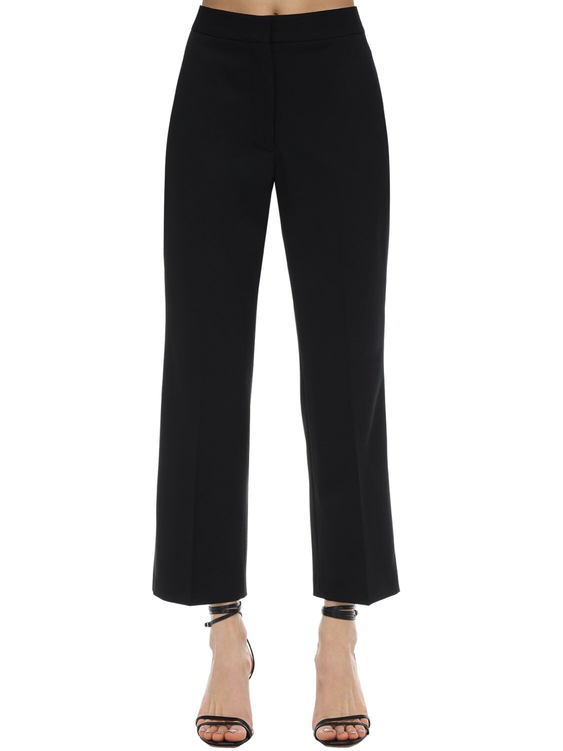 Stella Mccartney Flared Tailored Stretch Wool Pants In Black
