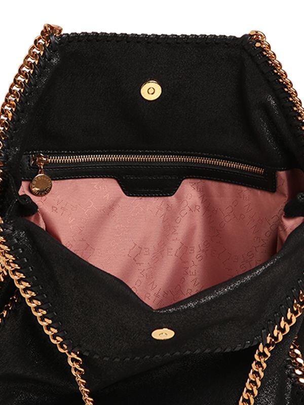 Shop Stella Mccartney 3chain Falabella Shaggy Bag In Black