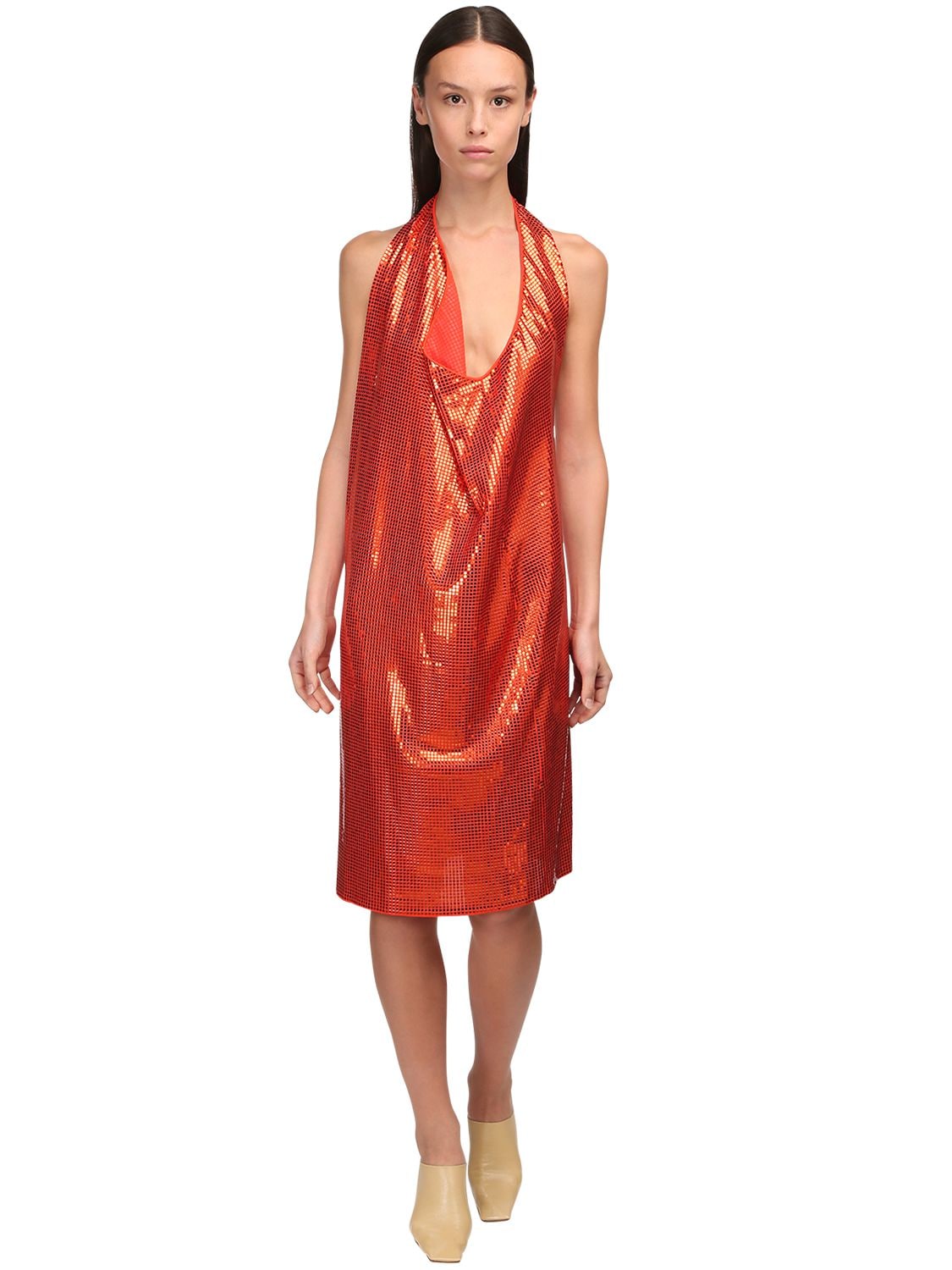 Mirrored Knit Jersey Knee-length Dress