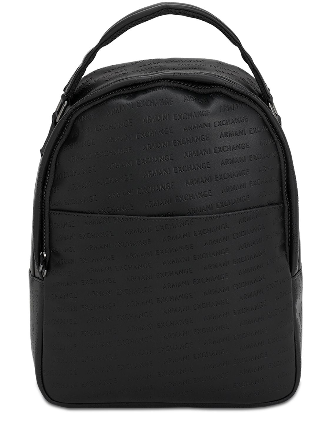 Armani Exchange Embossed Faux Leather Backpack In Black