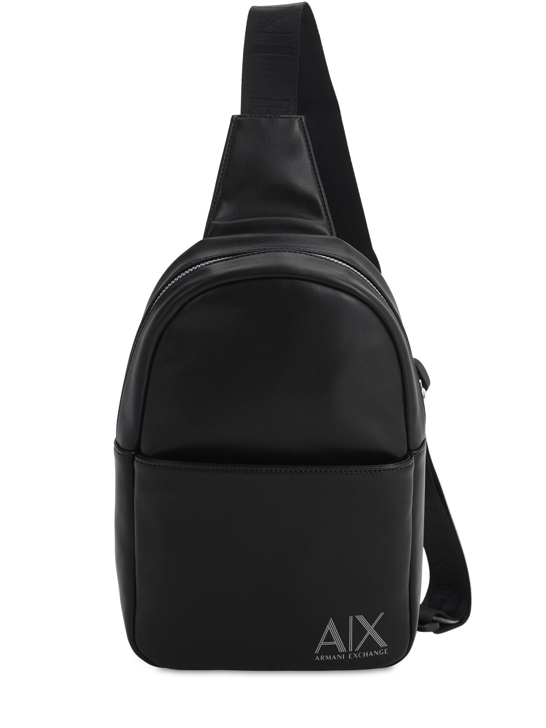 Armani Exchange Faux Leather Crossbody Bag In Black