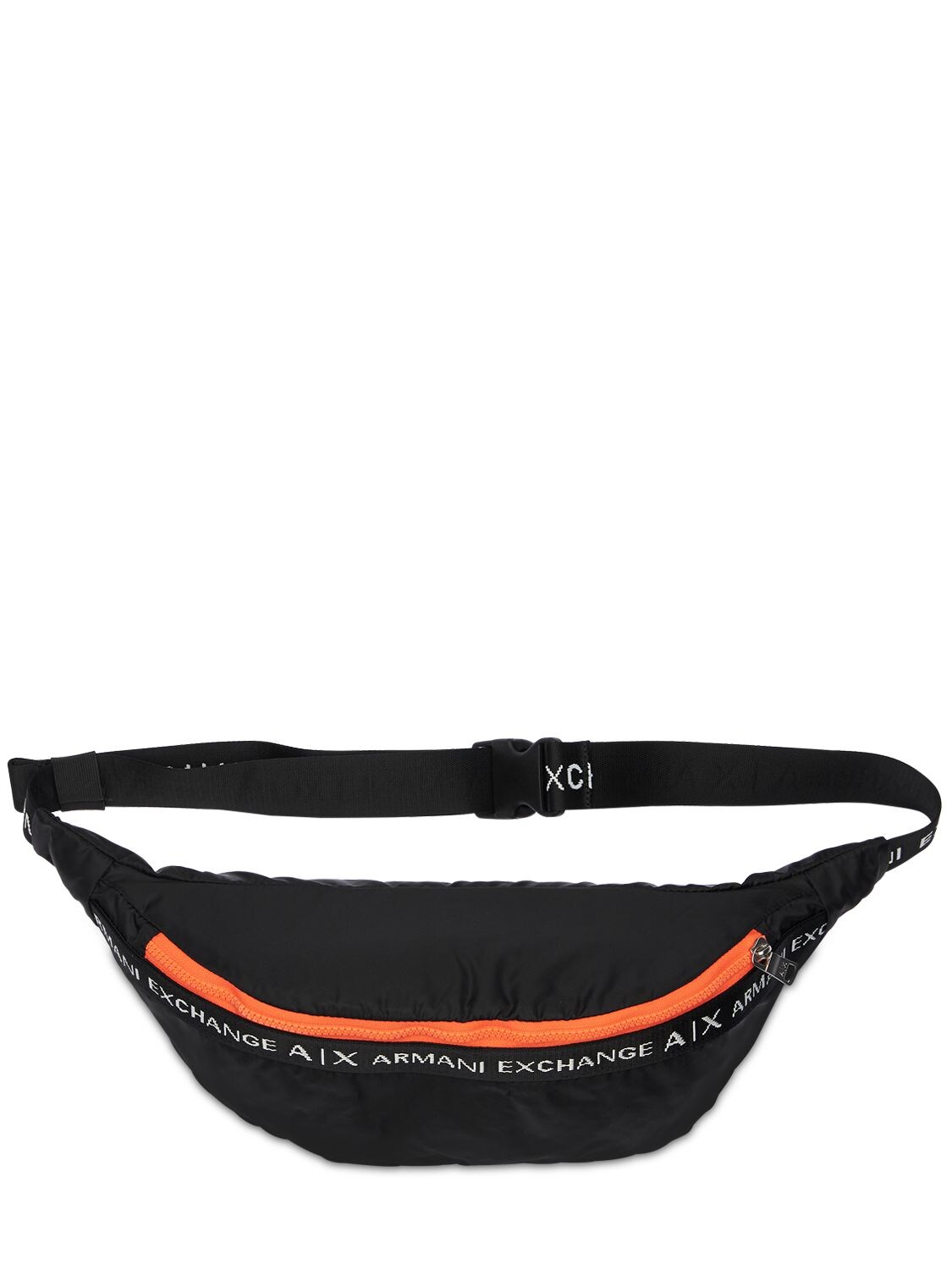 Armani Exchange Logo Nylon Belt Bag In Black