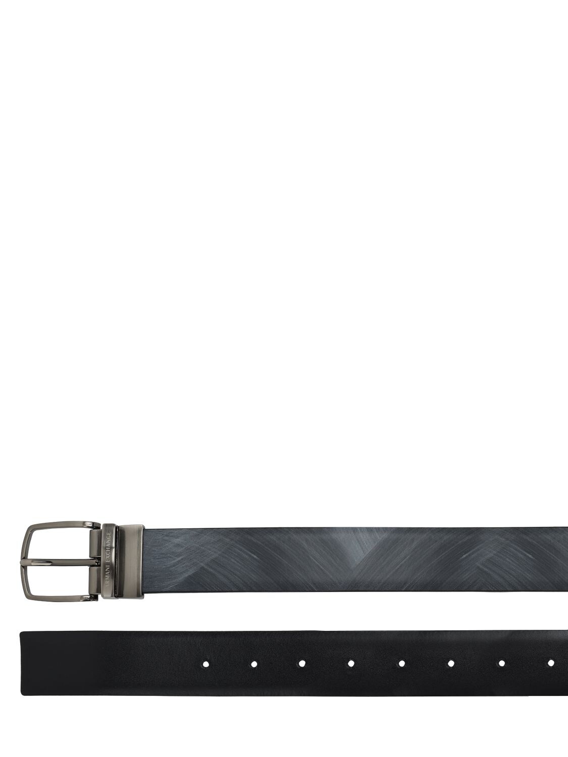 Armani Exchange 30mm Leather Reversible Belt In Navy,grey
