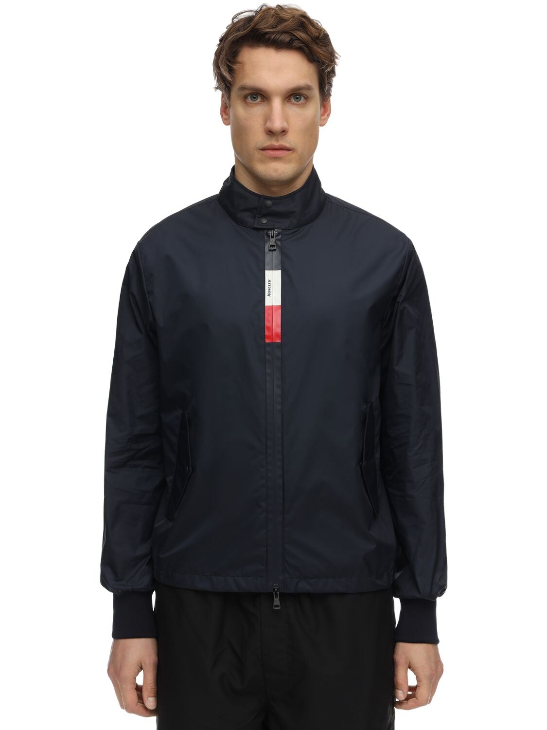 Moncler Wimereux Nylon Rainwear Jacket In Dark Blue In Navy