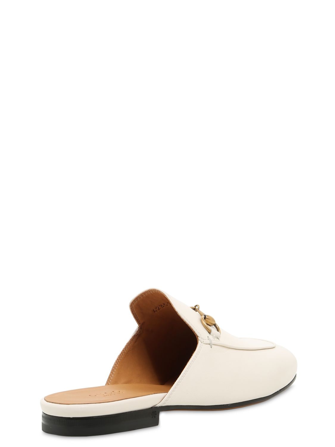 Shop Gucci 10mm Princetown Leather Mules In White