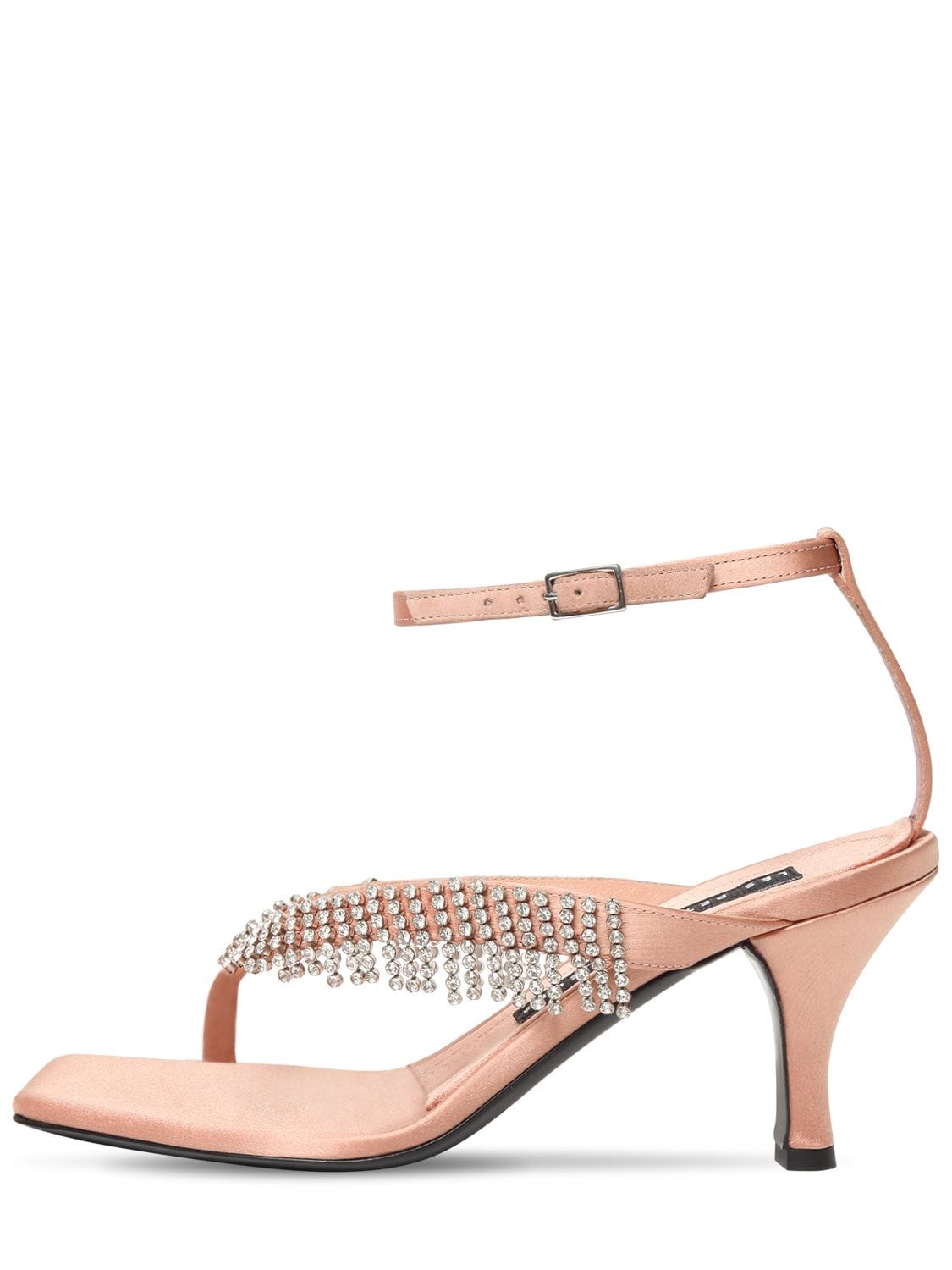 Les Petits Joueurs 70mm Ardith Satin & Crystals Sandals In Blush