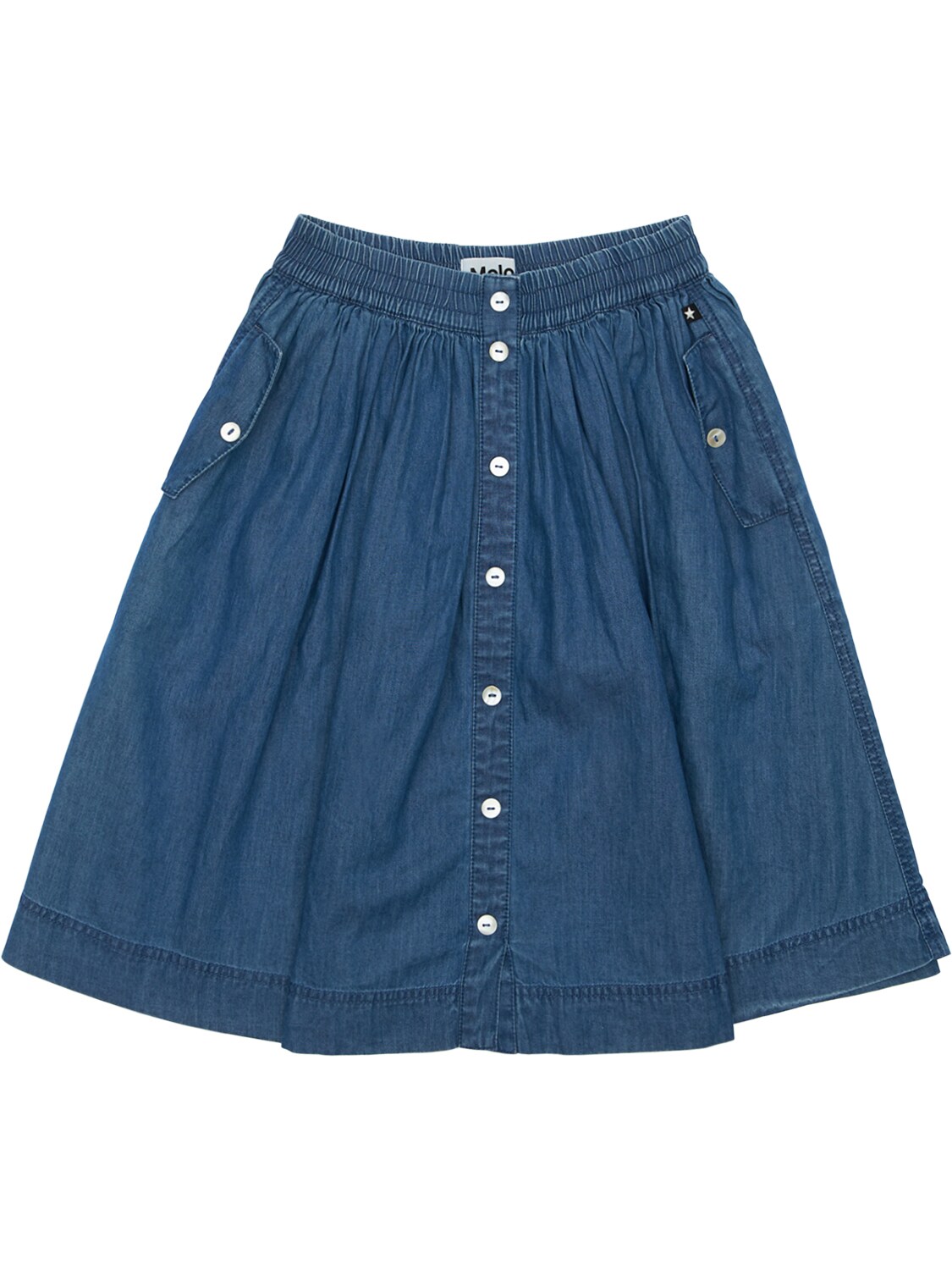 MOLO COTTON CHAMBRAY MIDI SKIRT,71IODX004-MTQWNG2