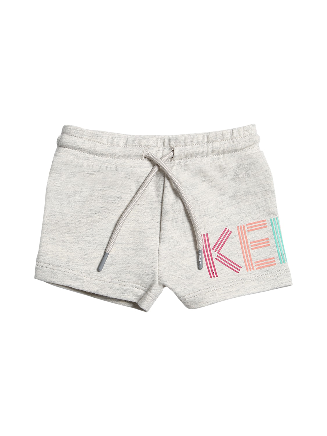 Kenzo Logo Print Cotton Sweat Shorts In Grey