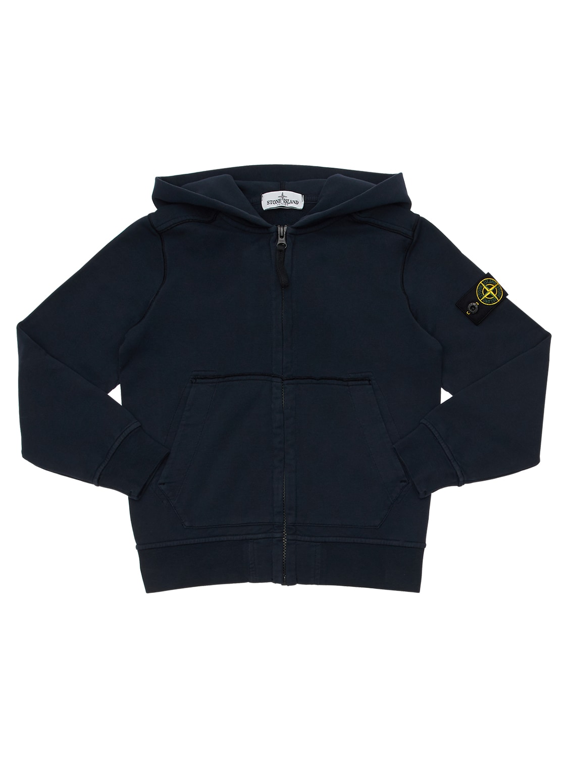 stone island navy zip hoodie