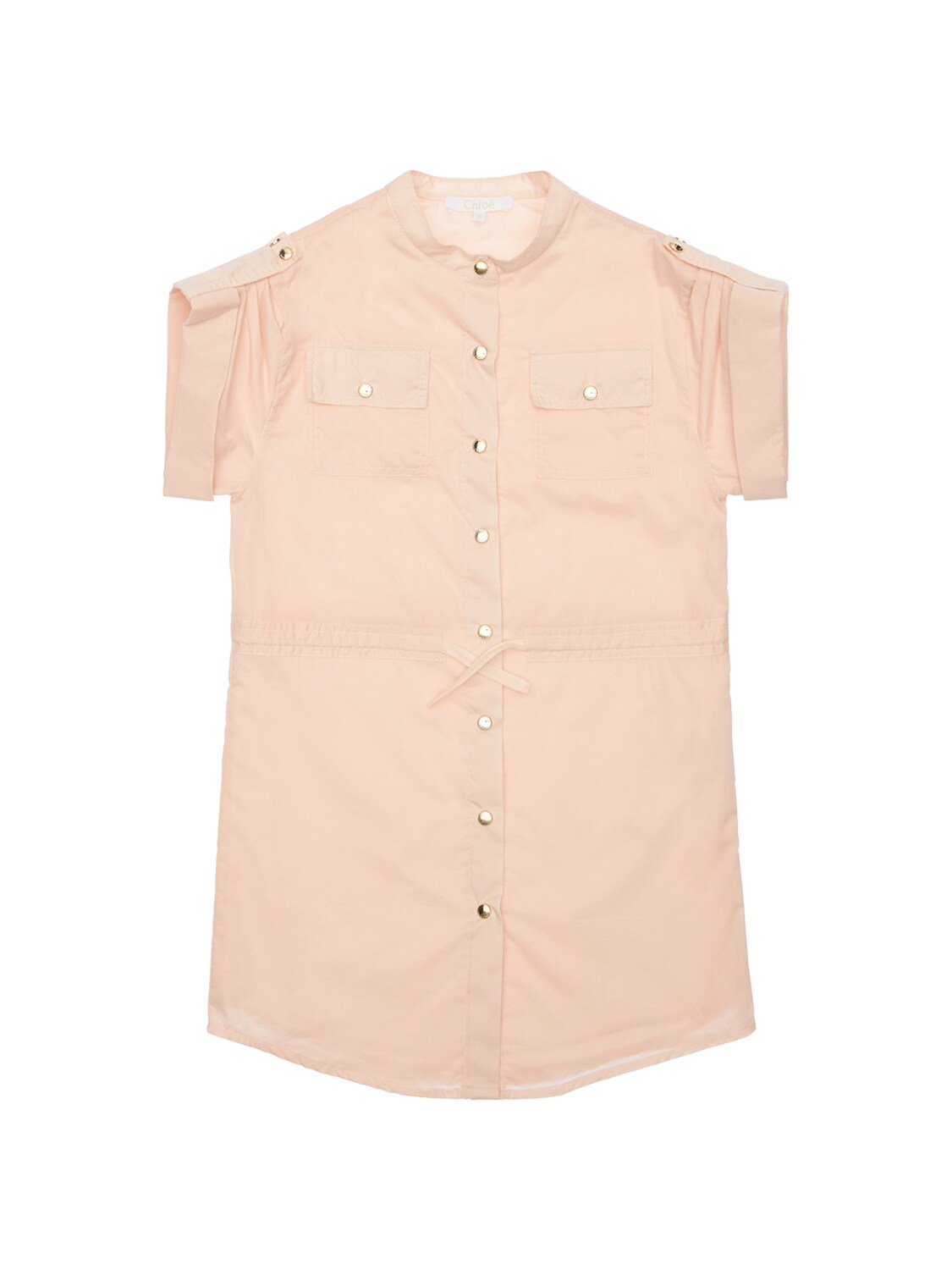 Chloé Kids' Short Sleeved Cotton Dress In Light Pink