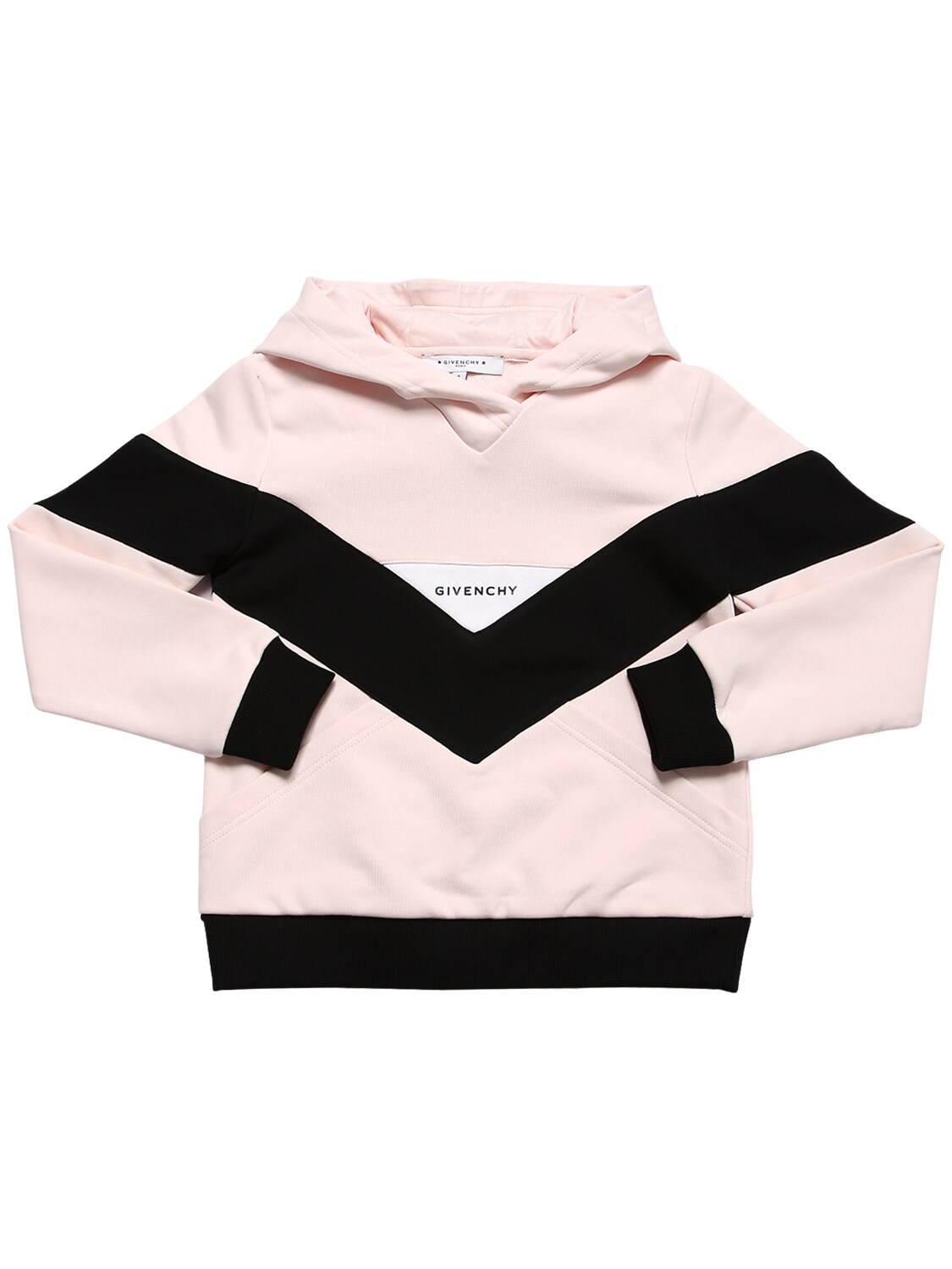 Givenchy Kids' Color Block Cotton Sweatshirt Hoodie In Pink