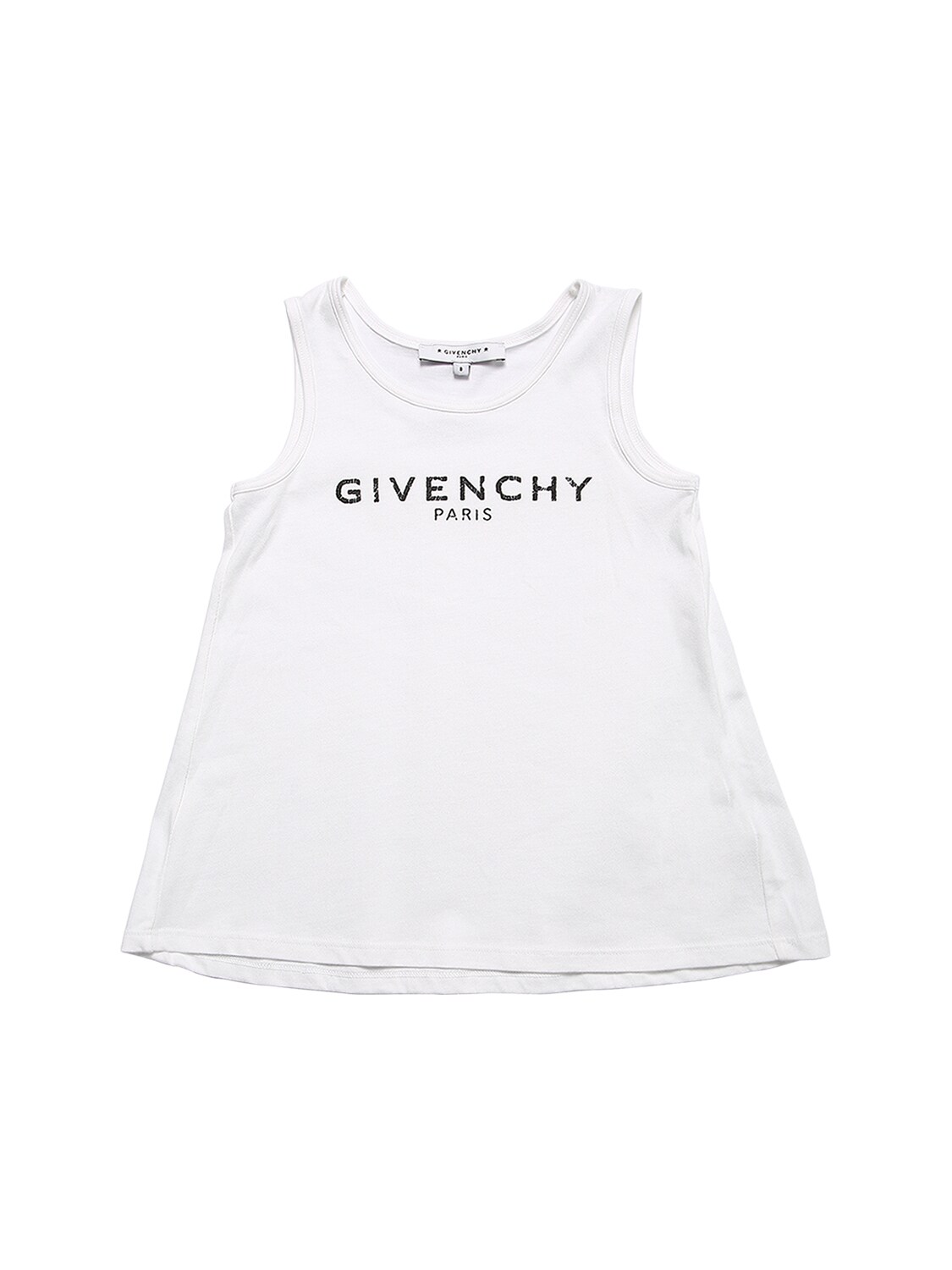 Givenchy Kids' Logo印花纯棉平纹针织背心 In White