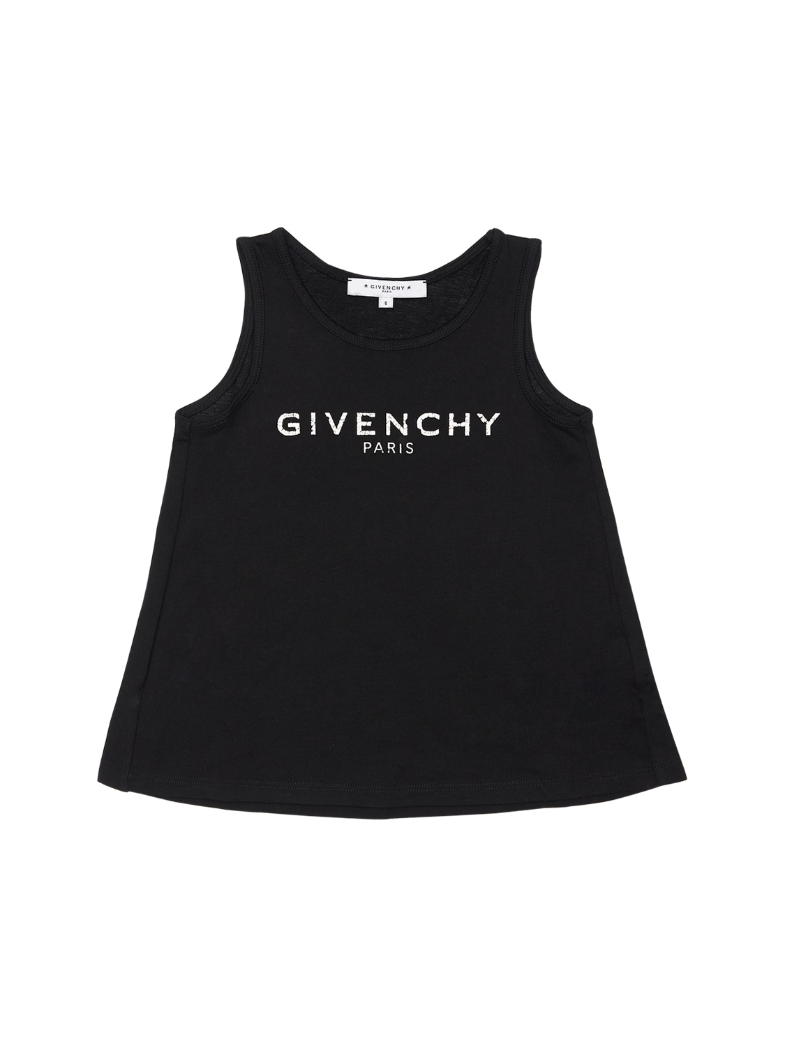 Givenchy Kids' Logo Printed Cotton Jersey Tank Top In Black