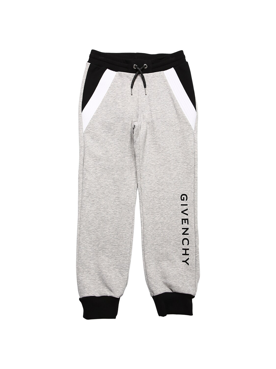 Givenchy Kids' Color Block Cotton Blend Sweatpants In Grey
