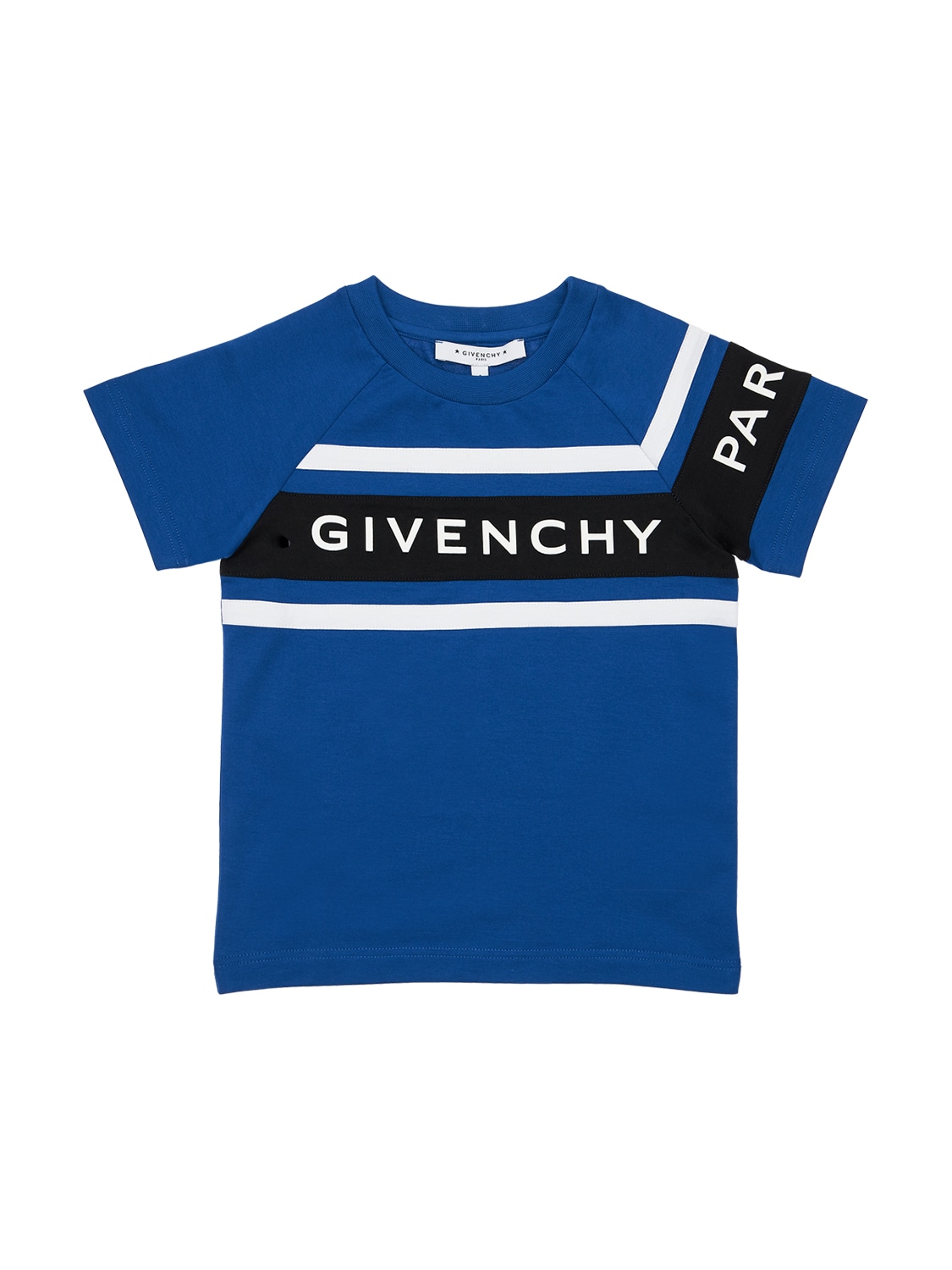 Givenchy Kids' Logo Printed Cotton Jersey T-shirt In Royal Blue