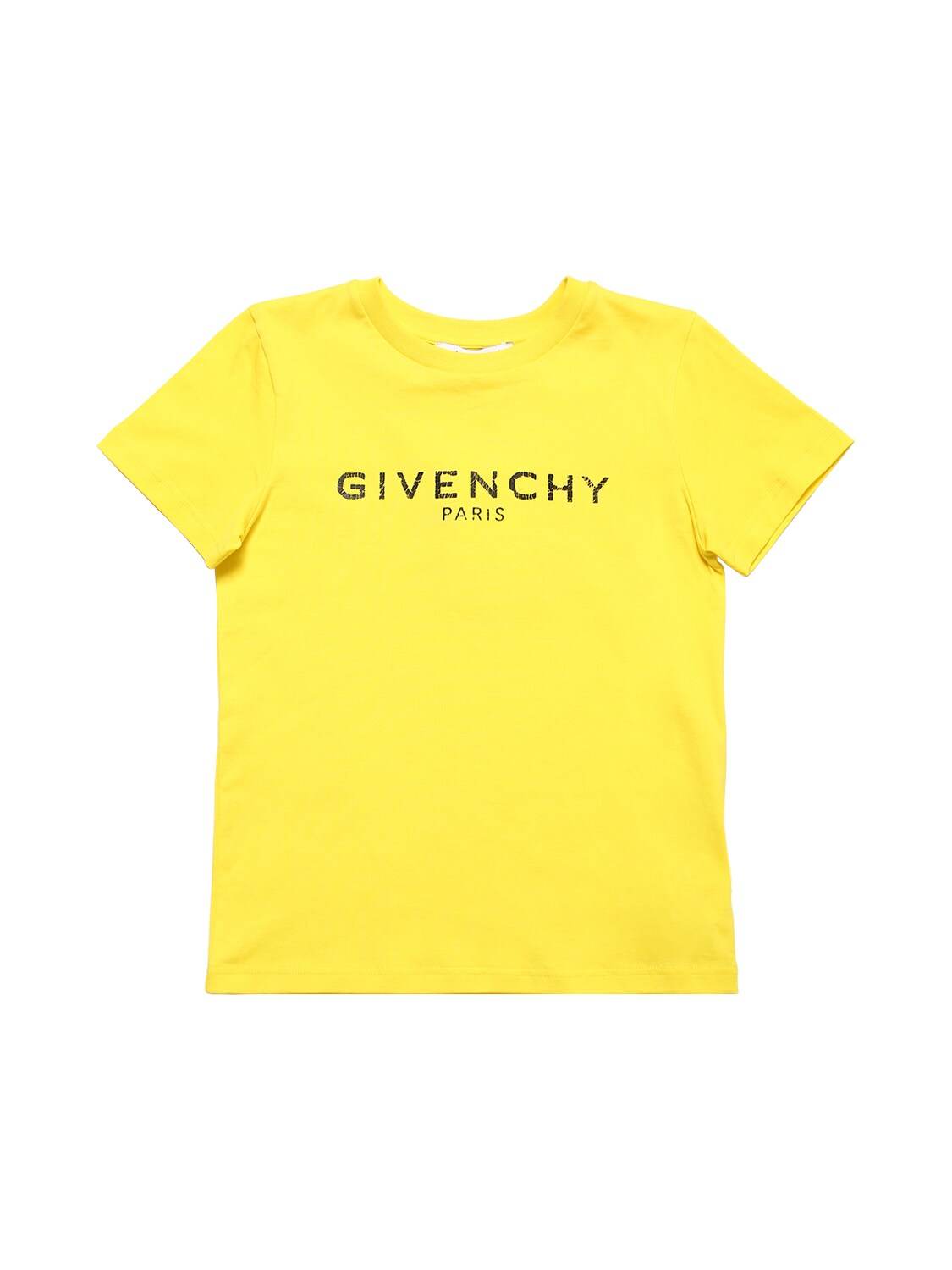 Givenchy Kids' Logo Printed Cotton Jersey T-shirt In Yellow