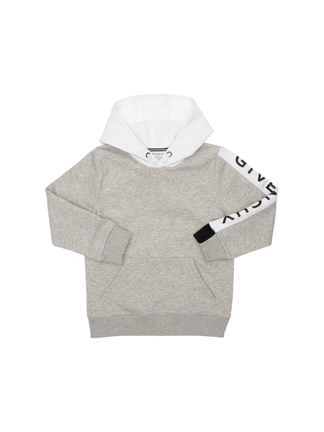 Givenchy Kids' Logo Cotton Sweatshirt Hoodie In Grey