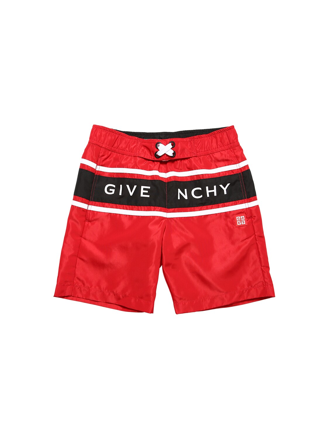Givenchy Kids' Logo Printed Swim Shorts In Red