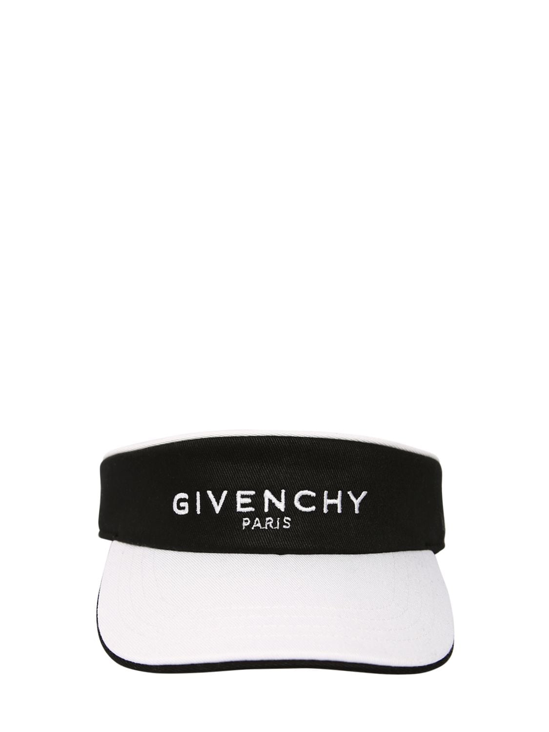 Givenchy Kids' Logo Cotton Gabardine Visor In Black,white