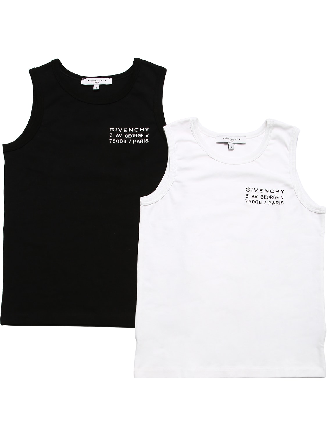 Givenchy Pack Of 2 Stretch Jersey Tank Tops In Black,white