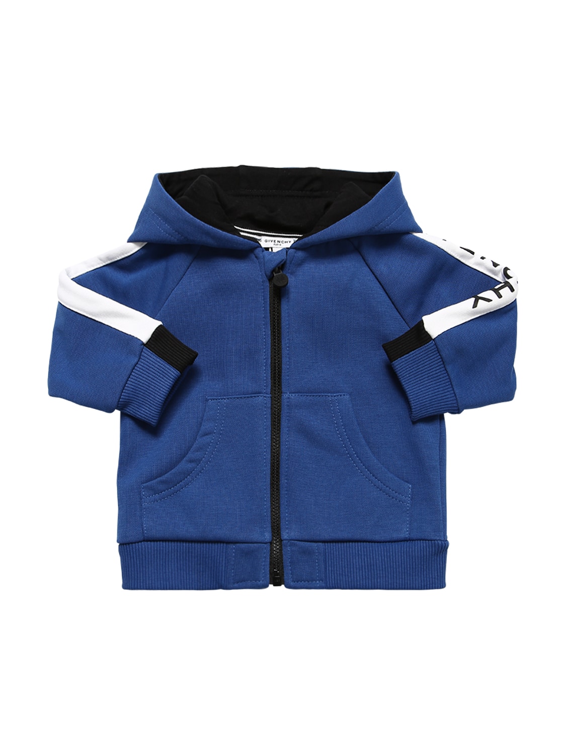Givenchy Kids' Zip-up Cotton Sweatshirt Hoodie In Blue